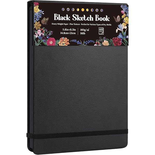 Studio Series Portable Black Paper Sketch Pad 6 x 9 inches (50